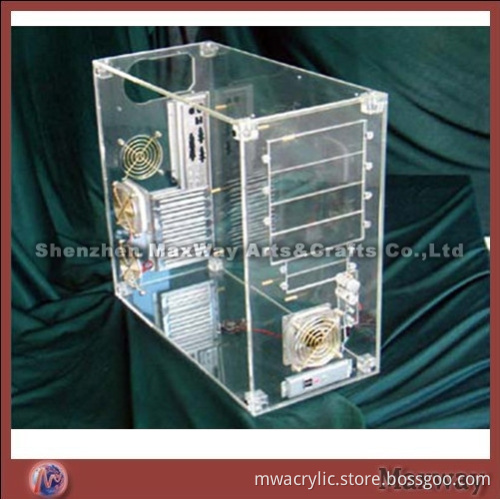 Clear desktop exact acrylic computer case/HJWB/speeder display holder